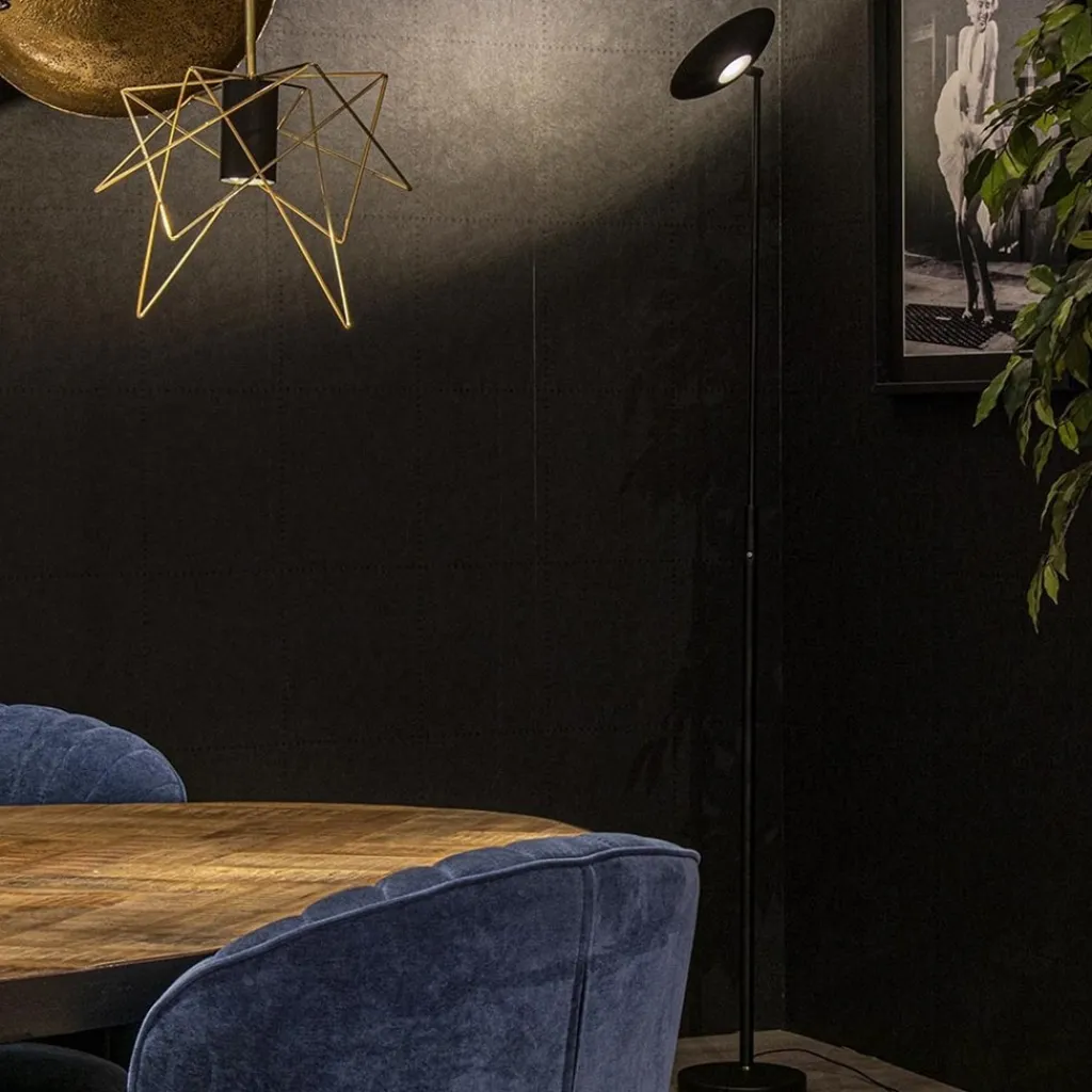 Straluma Moderne uplighter zwart met dimbaar LED> Vloerlampen|Uplighters