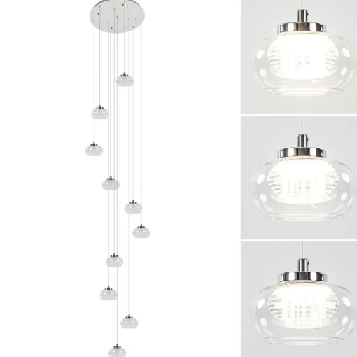 Straluma Moderne videlamp chroom met helder glas incl LED> Hanglampen|Videverlichting