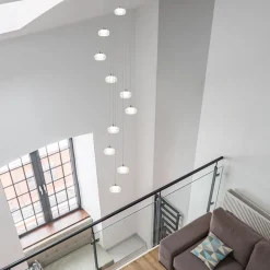 Straluma Moderne videlamp chroom met helder glas incl LED></noscript> Hanglampen|Videverlichting