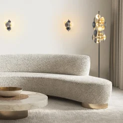 Straluma Moderne vloerlamp grijs/goud met amber glas><noscript><img width=