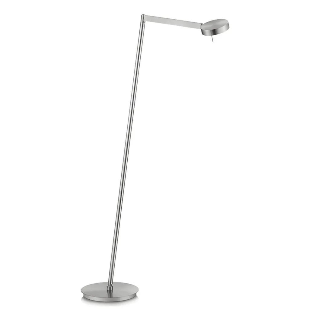 Straluma Moderne vloerlamp LED met touchdimmer - Nikkel> Vloerlampen|Leeslampen