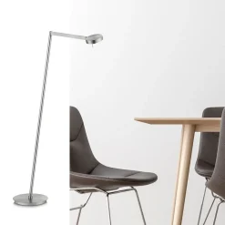 Straluma Moderne vloerlamp LED met touchdimmer - Nikkel><noscript><img width=