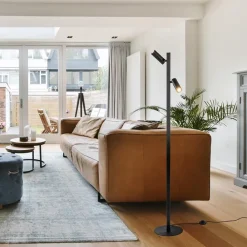 Straluma Moderne vloerlamp met verstelbare spots zwart/goud><noscript><img width=
