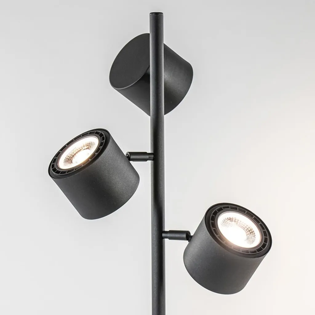 Straluma Moderne vloerlamp zwart met verstelbare LED spots> Vloerlampen|Woonkamerlampen