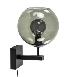 Straluma Moderne wandlamp met smoke glazen bol incl. snoer> Halverlichting|Wandlampen