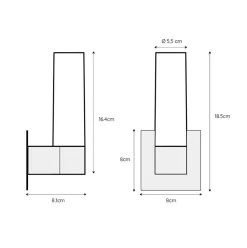 Straluma Moderne wandlamp zwart met opaal glas IP44><noscript><img width=