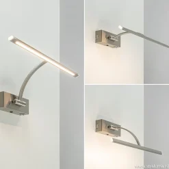 Straluma Nikkel LED wandlamp voor boven schilderij><noscript><img width=