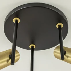 Straluma Opbouwspot 3-lichts cilinder zwart/brass></noscript> Plafondlampen|Opbouwspots