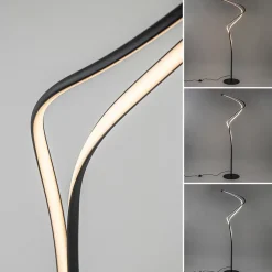 Straluma Organische vloerlamp zwart met dimbaar LED></noscript> Vloerlampen|Woonkamerlampen