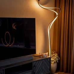 Straluma Organische vloerlamp zwart met dimbaar LED></noscript> Vloerlampen|Woonkamerlampen