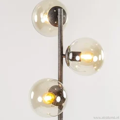 Straluma Oud zilveren vloerlamp met amber glas><noscript><img width=