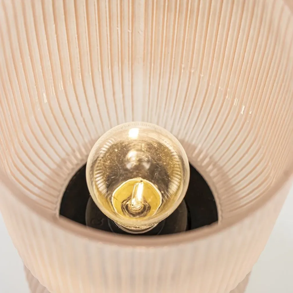 Straluma Oudroze glazen tafellamp Phoebe op batterijen van Light and living> Tafellampen|Light and Living