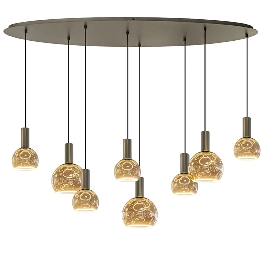 Straluma Ovale hanglamp platinum exclusief E27 lichtbronnen> Eettafellampen|Kantoorverlichting