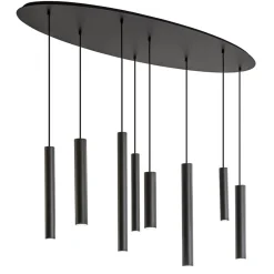 Straluma Ovale 8-lichts hanglamp tubes zwart metaal><noscript><img width=
