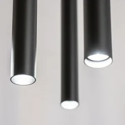 Straluma Ovale 8-lichts hanglamp tubes zwart metaal><noscript><img width=