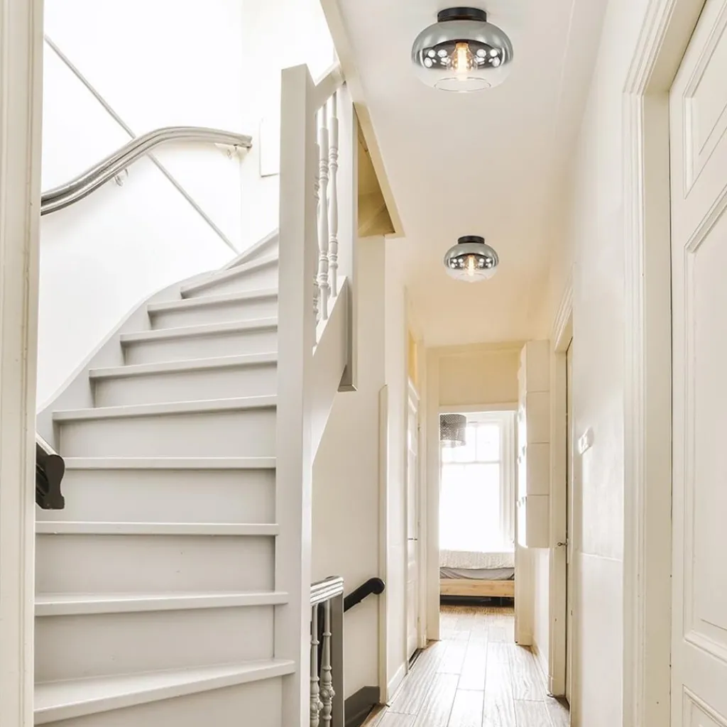 Straluma Plafondlamp Bellini zwart/smoke gradient glas> Plafondlampen|Retro Verlichting