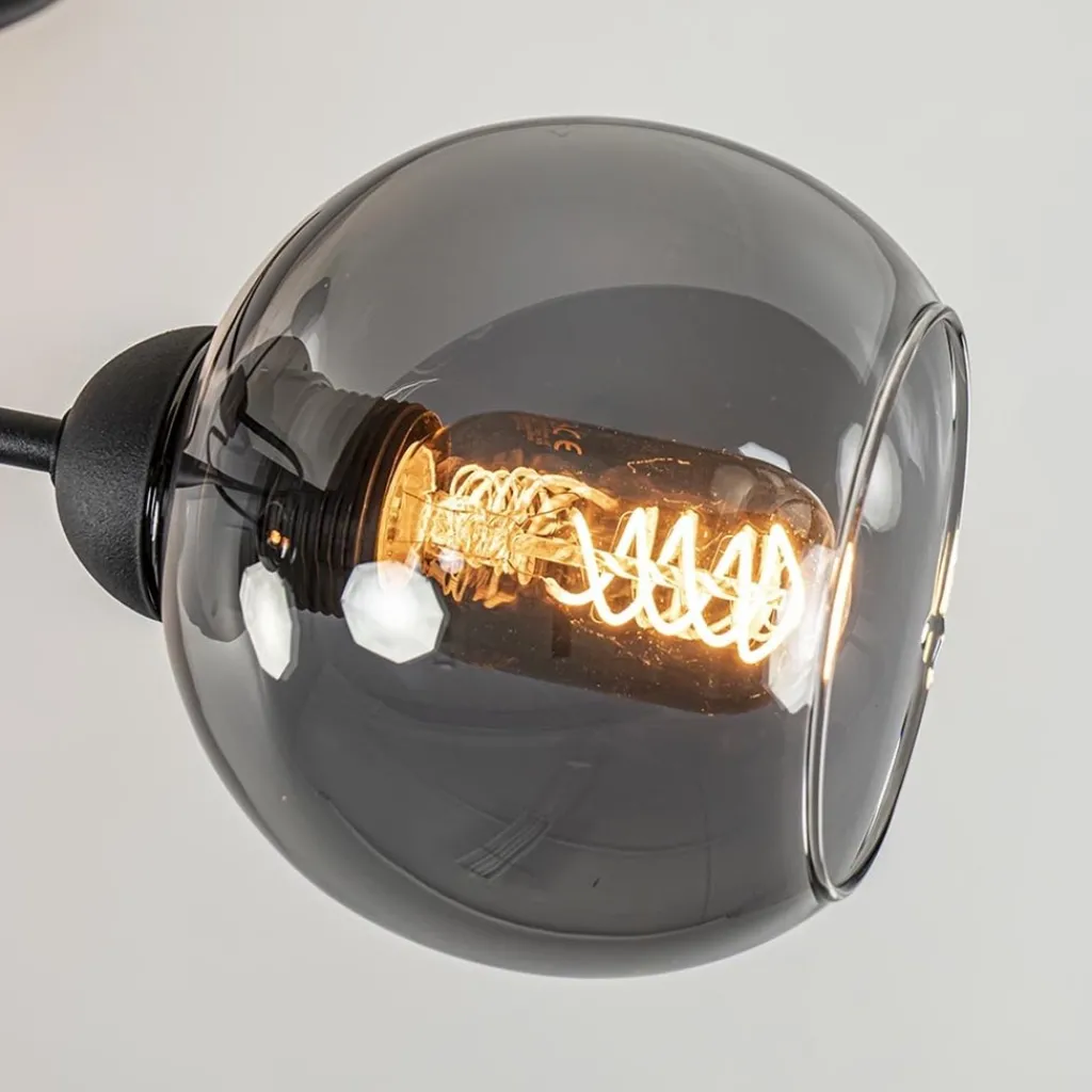 Straluma Plafondlamp Blom 3L zwart/smoke glas> Plafondlampen|Klassieke Verlichting