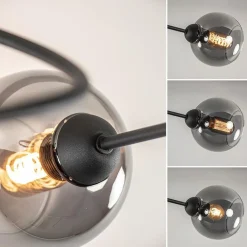 Straluma Plafondlamp Blom 3L zwart/smoke glas><noscript><img width=