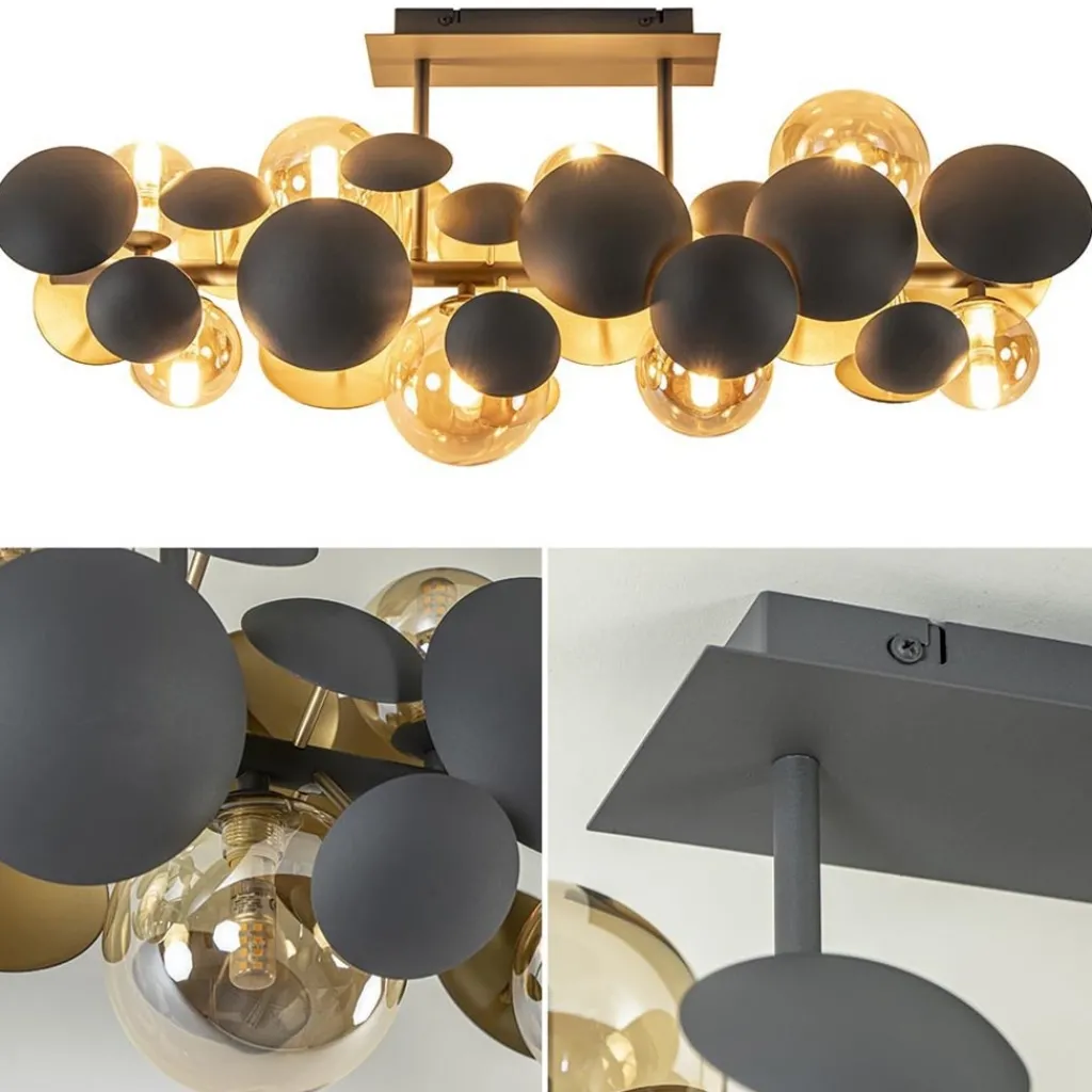 Straluma Plafondlamp Bubble 8l 76cm amber/grijs> Plafondlampen|Design Verlichting