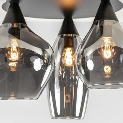Straluma Plafondlamp Cambio 3L zwart + smoke glas><noscript><img width=