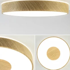 Straluma Plafondlamp Coin 50 hout + remote CCT><noscript><img width=