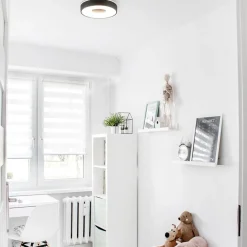 Straluma Plafondlamp Coin 38 zwart + remote CCT><noscript><img width=