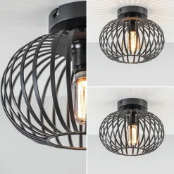 Straluma Plafondlamp donut klein draad zwart 25cm><noscript><img width=