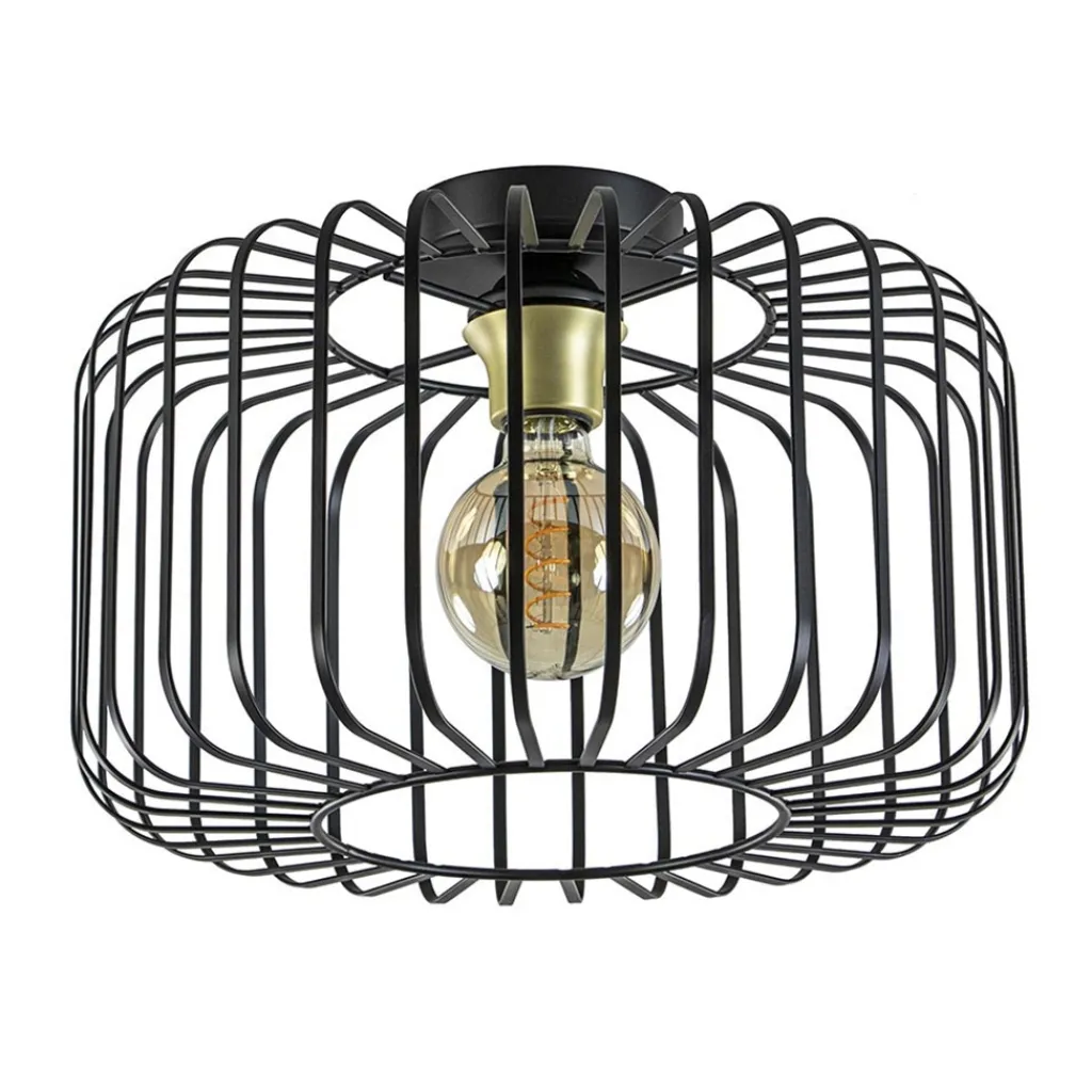 Straluma Plafondlamp draad cilinder zwart/brons> Draadlampen|Halverlichting