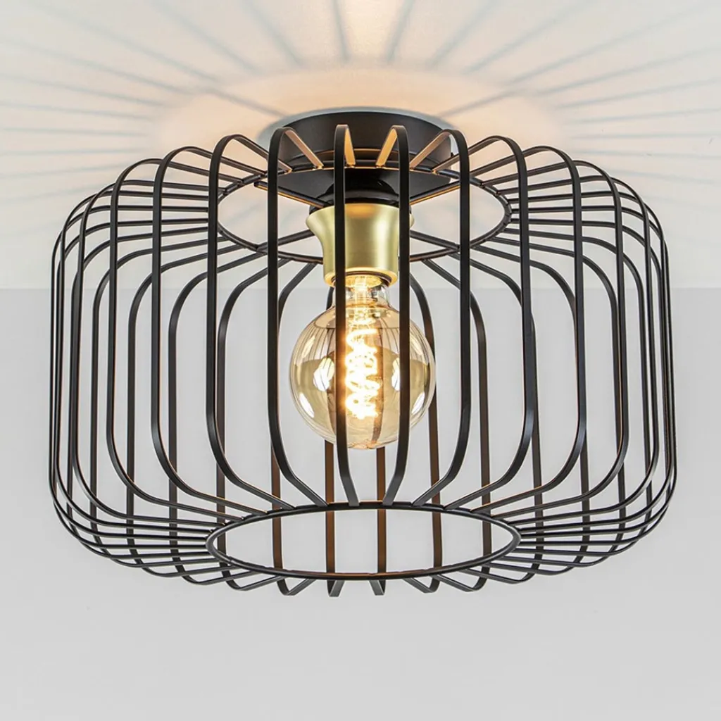 Straluma Plafondlamp draad cilinder zwart/brons> Draadlampen|Halverlichting