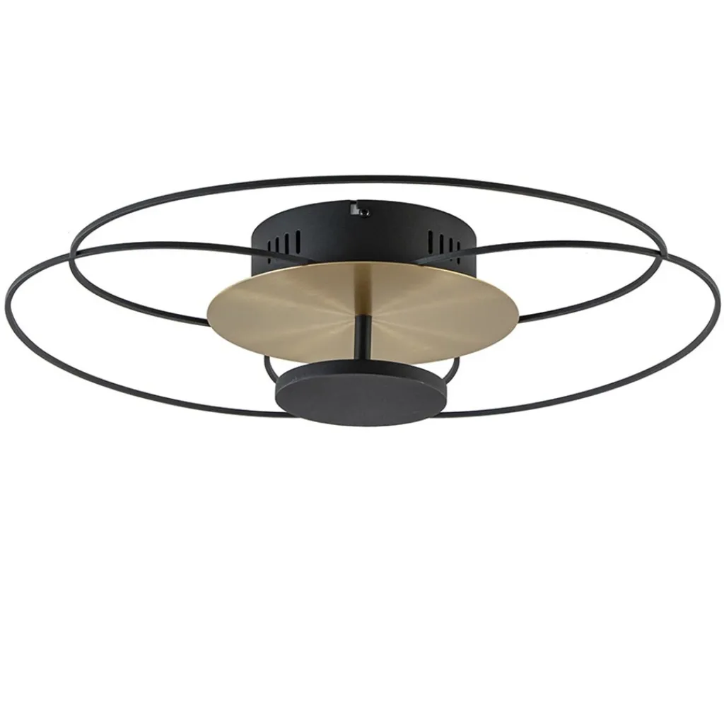 Straluma Plafondlamp Fiore zwart/goud 3-step dim> Plafondlampen|Plafonnières