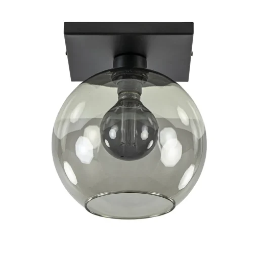 Straluma Plafondlamp Globe 25 vierkant zwart/smoke> Woonkamerlampen|Slaapkamerlampen