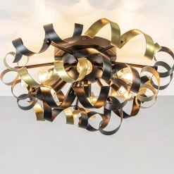 Straluma Plafondlamp Krul zwart/goud> Plafondlampen|Decoratieve Verlichting