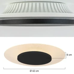 Straluma Plafondlamp Lido zwart 42cm indirect></noscript> Plafondlampen|Plafonnières