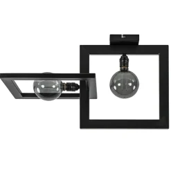 Straluma Plafondlamp Longa zwart 2xframe vierkant> Plafondlampen|Design Verlichting
