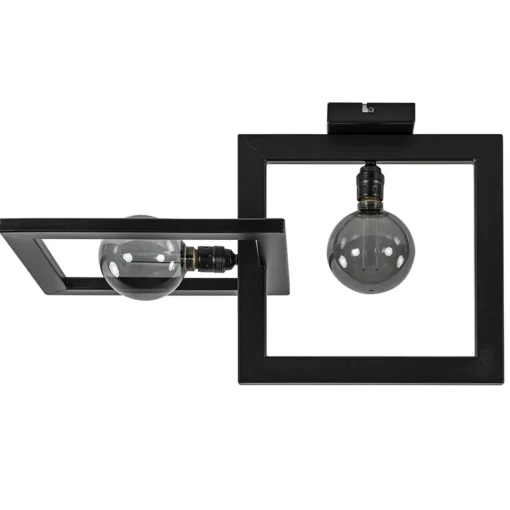 Straluma Plafondlamp Longa zwart 2xframe vierkant> Plafondlampen|Design Verlichting