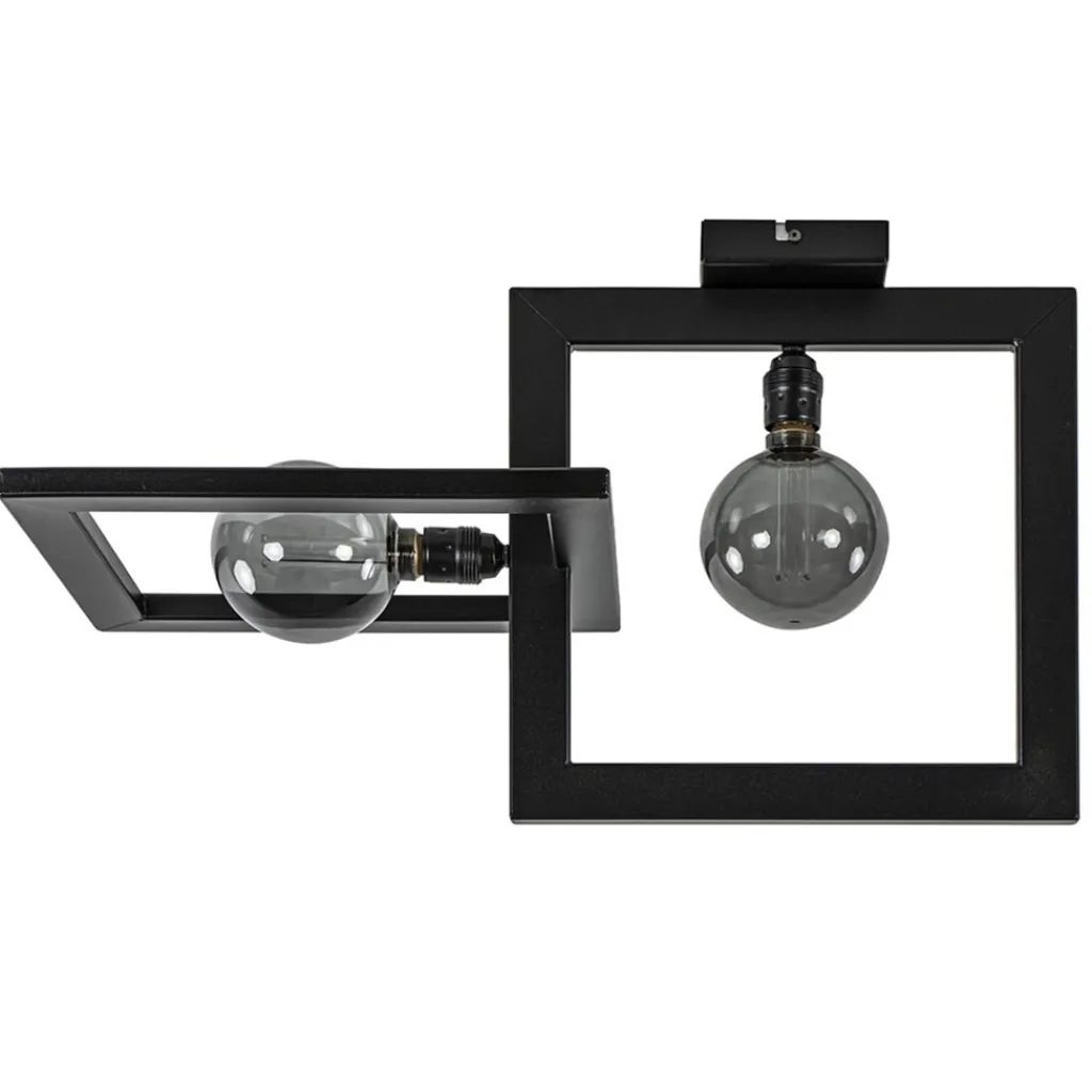 Straluma Plafondlamp Longa zwart 2xframe vierkant> Plafondlampen|Design Verlichting