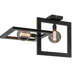 Straluma Plafondlamp Longa zwart 2xframe vierkant> Plafondlampen|Design Verlichting