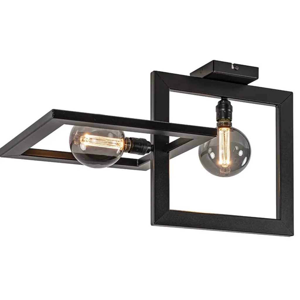 Straluma Plafondlamp Longa zwart 2xframe vierkant> Plafondlampen|Design Verlichting
