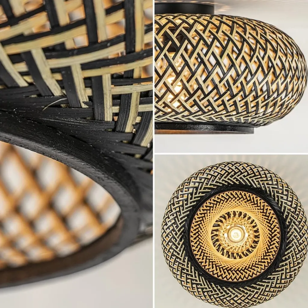 Straluma Plafondlamp Maze bamboe/zwart 40cm> Woonkamerlampen|Slaapkamerlampen