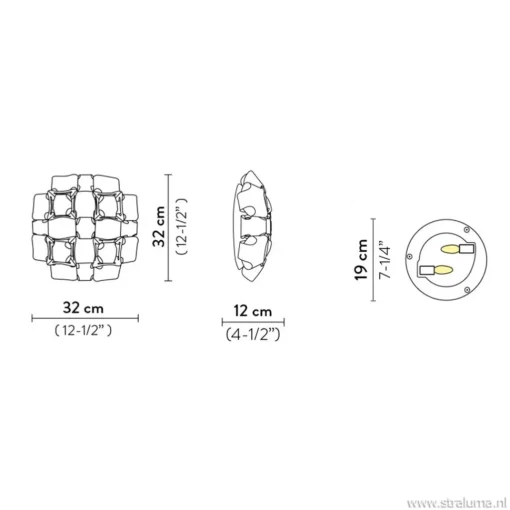 Straluma Plafondlamp Mida gold 32cm> Wandlampen|Slaapkamerlampen