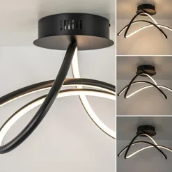 Straluma Plafondlamp Plaza zwart 3-switchdim></noscript> Plafondlampen|Woonkamerlampen