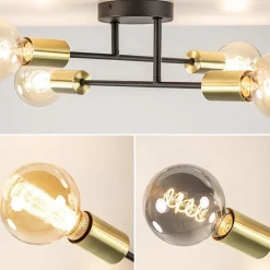 Straluma Plafondlamp Sticks 4L zwart/goud><noscript><img width=
