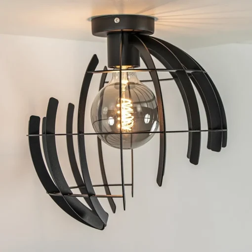 Straluma Plafondlamp Terra 35cm zwart> Industriële Verlichting|Woonkamerlampen