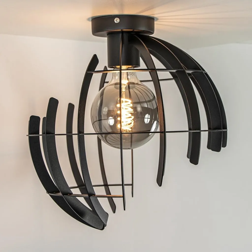 Straluma Plafondlamp Terra 35cm zwart> Industriële Verlichting|Woonkamerlampen