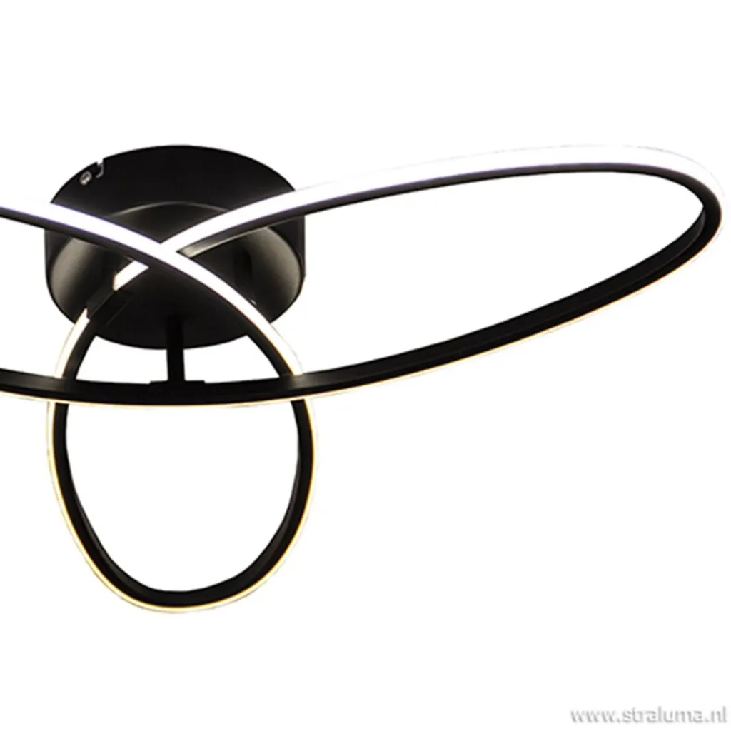 Straluma Plafondlamp 3-v eclips zwart 3-st.dimb.> Plafondlampen|Plafonnières