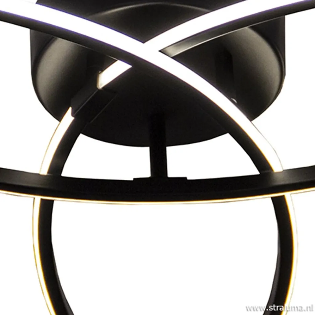 Straluma Plafondlamp 3-v eclips zwart 3-st.dimb.> Plafondlampen|Plafonnières