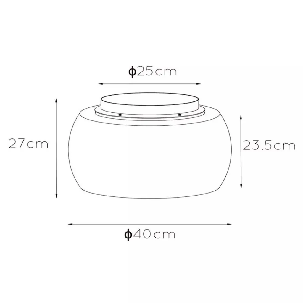 Straluma Plafondlamp zwart + smoke glas 40cm> Plafondlampen|Luxe Verlichting