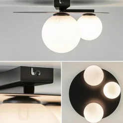 Straluma Plafondlamp zwart met 3 witte bollen></noscript> Plafondlampen|Retro Verlichting