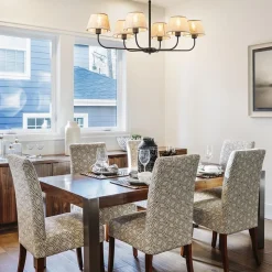 Straluma Plafondlamp zwart met beige kapjes></noscript> Keukenverlichting|Eetkamerverlichting