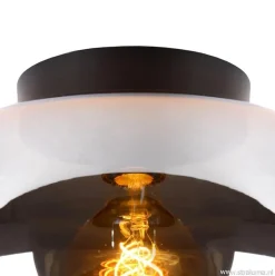 Straluma Plafondlamp zwart met smoke glas><noscript><img width=